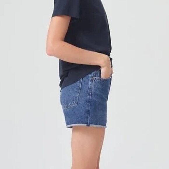 AGOLDE Dee High Rise Rolled Hem Shorts in Enamour 27 - Picture 3 of 9